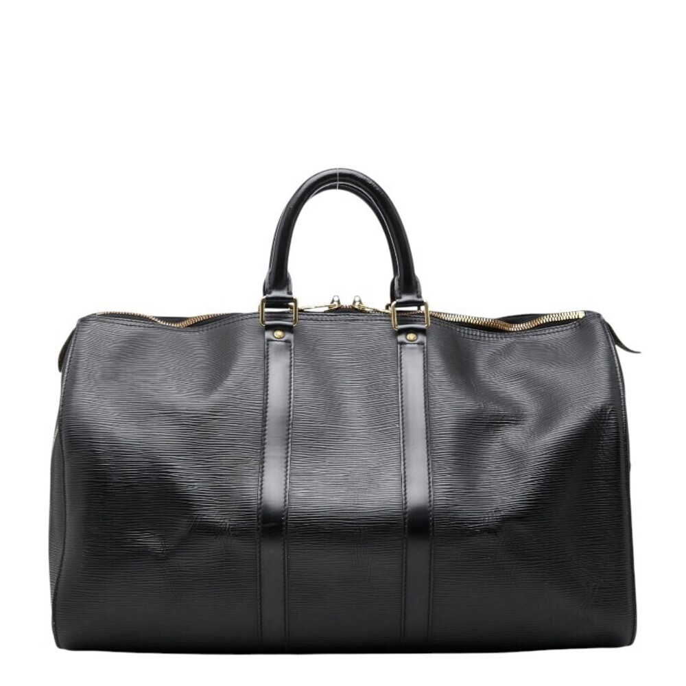 Louis Vuitton Epi Keepall Boston Bag Noir Black Leather